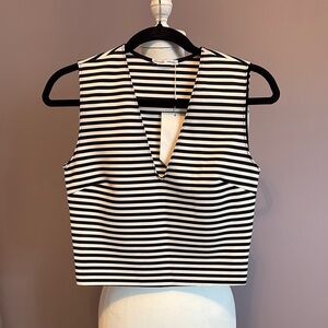 Zara Black and White Boxy Crop Tank Top